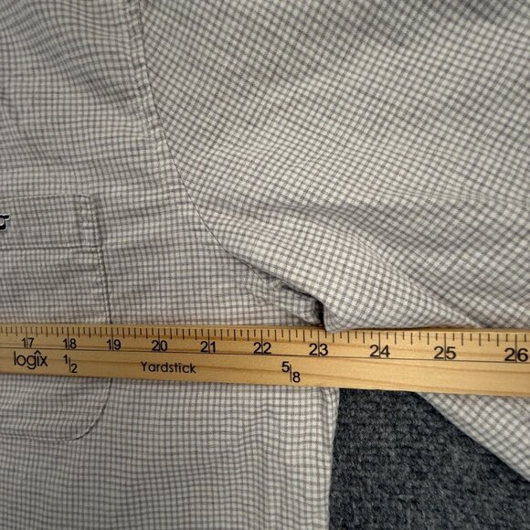 Vineyard Vines Cotton Spandex Gray Check Large Button Up Shirt Classic Tucker - Picture 6 of 12